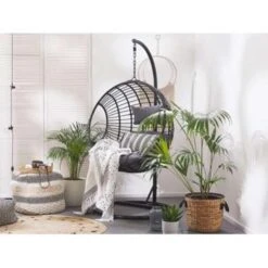 Beliani Hangstoel ASPIO - Zwart Pe Rotan 6 Beliani Hangstoel ASPIO - Zwart Pe Rotan -VIDAXL Winkel 1498029831 0102