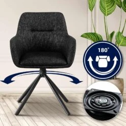 CLP Set Van 2 Eetkamerstoel Tipton Zwart Frame - Stof - Zwart -VIDAXL Winkel 14d1dc4e9c3343ad9a242d4daa9f9646