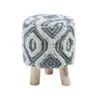 Beliani Hocker AGRA - Wit Wol, Katoen -VIDAXL Winkel 1503335926