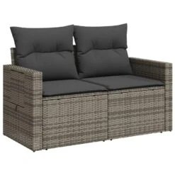 VidaXL - Tuinbank 2-zits - Grijs - Poly Rattan - Met Kussens -VIDAXL Winkel 152a7fd61f1640ea8218e6fa5b33b5b0