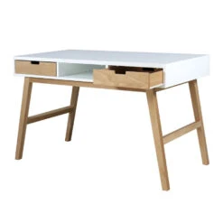 Bopita Lynn Bureau - Wit/Naturel (Exclusief 3 Laden) -VIDAXL Winkel 1557324774 0102