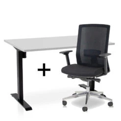 MRC EASY Set - Zit-sta Bureau + Bureaustoel - 120x80 - Grijs