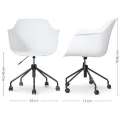 Nolon Nout-Puk Bureaustoel Wit - Met Armleuning - Zwart Onderstel -VIDAXL Winkel 15753d69766c4cf8918d287544eb01ad