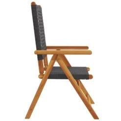 VidaXL - Verstelbare Tuinstoelen - Zwart - Poly Rattan En Hout Zwart - 4 Stuks -VIDAXL Winkel 15bf2699872b4b68be0ac7967c367d42