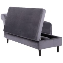 LUIRO - Chaise Longue - Donkergrijs - Linkerzijde - Fluweel -VIDAXL Winkel 16016101d0714b4897dfe5e864ff2ad9