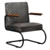 VidaXL Fauteuil Echt Leer Grijs -VIDAXL Winkel 1625525952