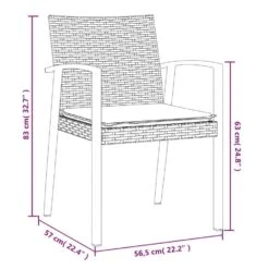 VidaXL - Tuinstoelen En Kussens - Zwart - Poly Rattan - 56,5x57x83 Cm - 4 Stuks -VIDAXL Winkel 1642d7fa769e48c6b3fe426111cab1a0