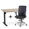 MRC EASY Set - Zit-sta Bureau + Bureaustoel - 120x80 - Robuust Eiken -VIDAXL Winkel 1669906642