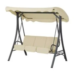 Beliani Schommelbank GARBO - Beige Polyester