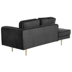 MIRAMAS - Chaise Longue - Zwart - Rechterzijde - Fluweel -VIDAXL Winkel 16d98f50410e4b51af2279355039a94c