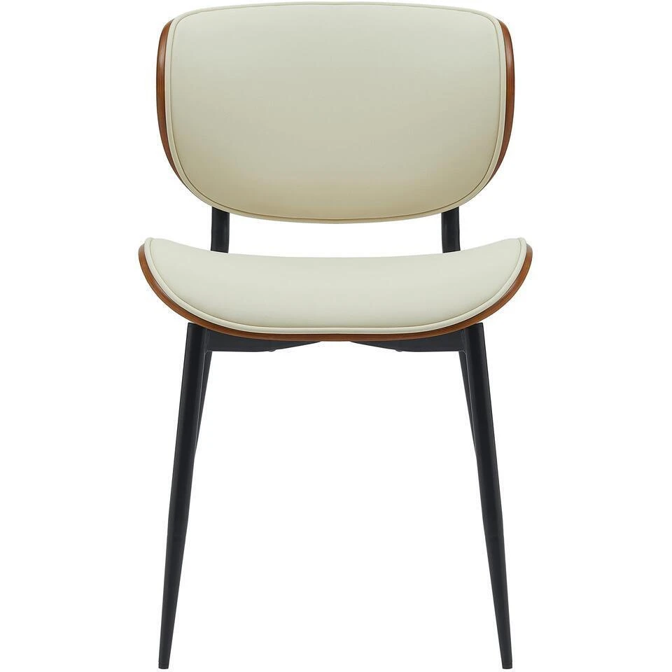 CLP Set Van 2 Eetkamerstoel Enid Kunstleer - Walnoot/creme 4 CLP Set Van 2 Eetkamerstoel Enid Kunstleer - Walnoot/creme - Afbeelding 4