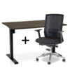 MRC EASY Set - Zit-sta Bureau + Bureaustoel - 140x80 - Bruin Eiken