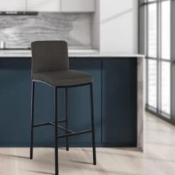 CLP Barkruk Freeport Zwart Frame - Stof - Donkergrijs -VIDAXL Winkel 1758119714e74a8fb75a09693baf102c