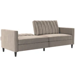 Celine - 3-zits Slaapbank In Taupe Fluweel -VIDAXL Winkel 17a02875ede44ca1919df17ad55414cc