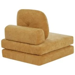 OLDEN - Slaapbank - Mosterdgeel - Stof -VIDAXL Winkel 17cd838a6aa24337ac6f05effaa154db