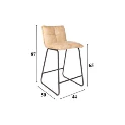 Industriële Barkruk Jelle Beige - Zithoogte 65 Cm - Stof - Beige -VIDAXL Winkel 17e62ca6d714456f9ff34cdb8148599c