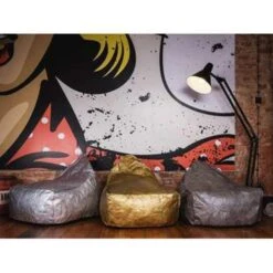 Beliani Zitzak DROP - Goud Synthetisch Materiaal -VIDAXL Winkel 17ffa8a984234f6195a49cf7d4c33d61