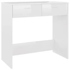 VidaXL Bureau 80x40x75 Cm Bewerkt Hout Hoogglans Wit