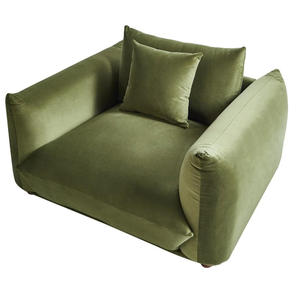 LUVOS - Fauteuil - Groen - Fluweel 7 LUVOS - Fauteuil - Groen - Fluweel - Afbeelding 7