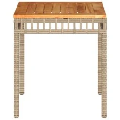 VidaXL - Loungetafel - Weerbestendig - Beige - Staal En Hout - 38x38x42cm -VIDAXL Winkel 183f4b1f4dc44bd8b61d2e10dacf0120
