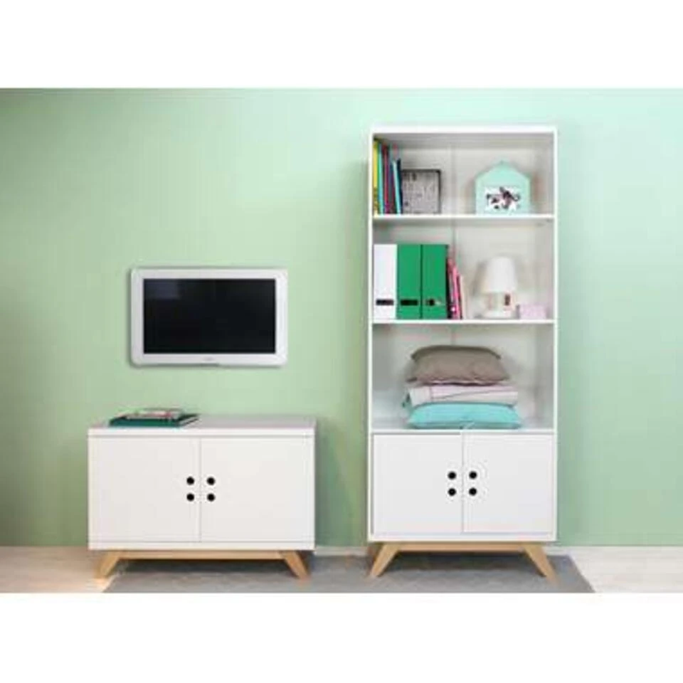 Bopita Lynn Boekenkast - Wit/Naturel 4 Bopita Lynn Boekenkast - Wit/Naturel - Afbeelding 4