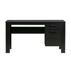 WOOOD Dennis Bureau - Grenen Geborsteld - Zwart - 74x141x59