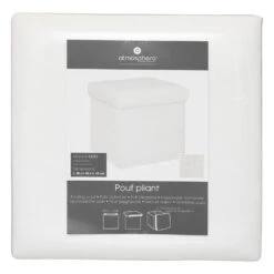 Atmosphera Poef/hocker - Opbergbox - Wit - PU/MDF - 38 X 38 Cm -VIDAXL Winkel 18619bbe2aef4245b06dfd8143ceac07