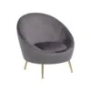 Beliani Fauteuil LANGA - Grijs Fluweel -VIDAXL Winkel 1866178816