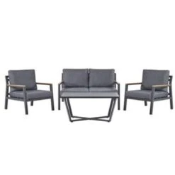 Beliani Loungeset DELIA - Zwart Aluminium