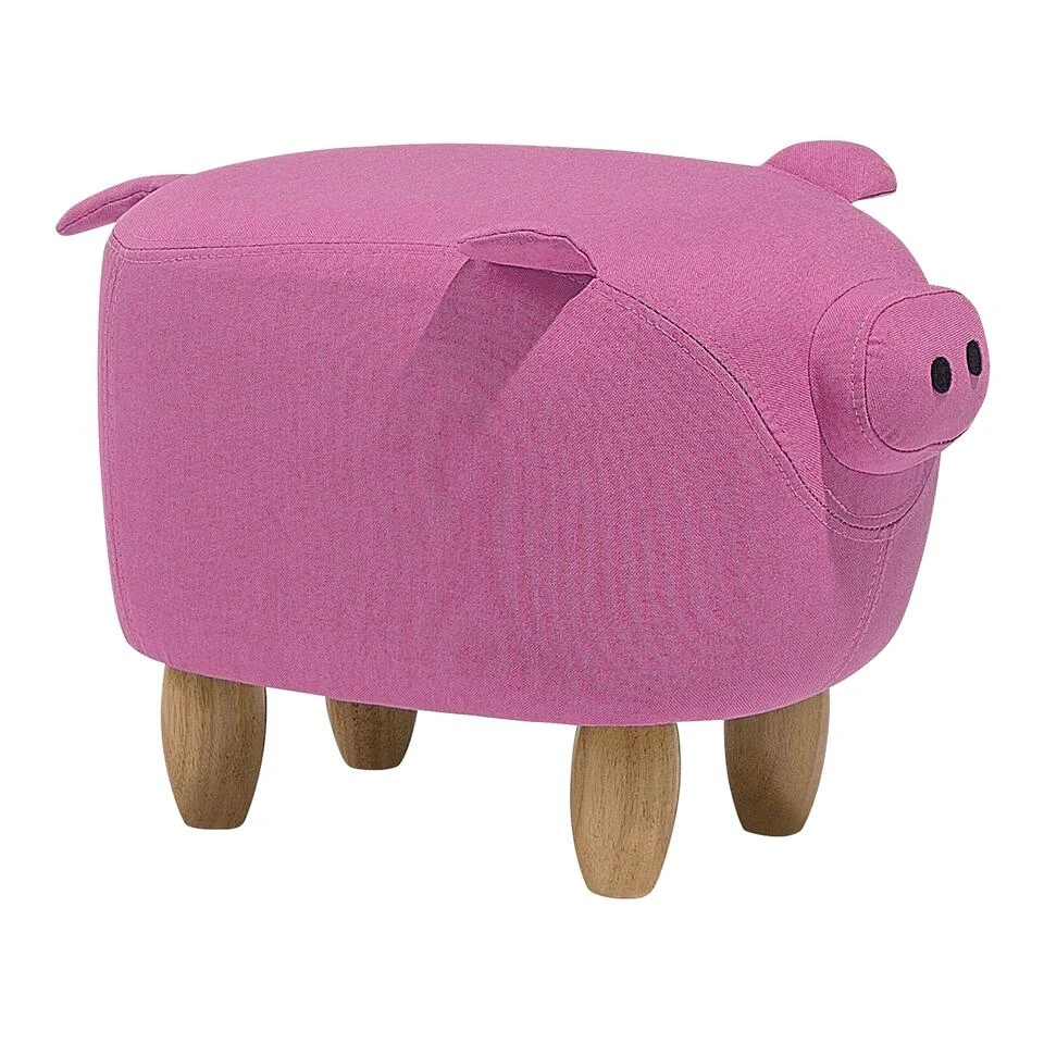 Beliani Dierenhocker PIGGY - Roze Polyester 1 Beliani Dierenhocker PIGGY - Roze Polyester