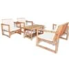 VidaXL 4-delige Loungeset Met Kussens Bamboe -VIDAXL Winkel 1899011772