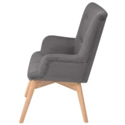 VidaXL Fauteuil Met Voetenbankje Stof Grijs -VIDAXL Winkel 1952805528 0102