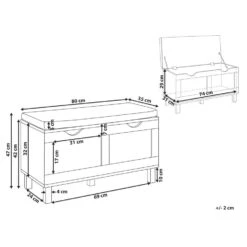 WASHINGTON - Opbergbankje - Lichthout - MDF -VIDAXL Winkel 19765bb1d31c4cd3ba3a79f4b29a7797