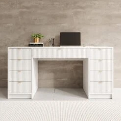Meubella - Bureau Tavares 2 - Wit - 154 Cm -VIDAXL Winkel 19c4e91146b54fbbb015f94e2c10b5d1
