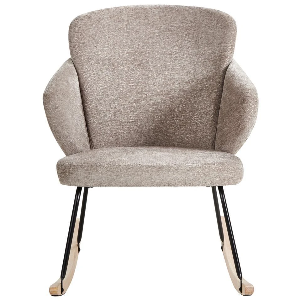 VIKEN - Schommelstoel - Taupe - Polyester 5 VIKEN - Schommelstoel - Taupe - Polyester - Afbeelding 5