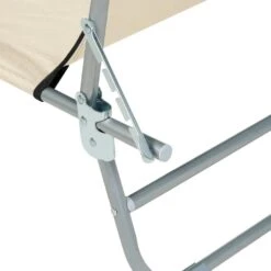 FOLIGNO - Strandstoel - Crème - Polyester -VIDAXL Winkel 1b131d4f0a5f4a9181f009aa92b5c066