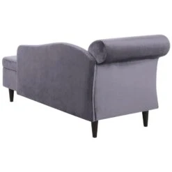 LUIRO - Chaise Longue - Donkergrijs - Linkerzijde - Fluweel -VIDAXL Winkel 1c054be6abab44f999fb16003525295d
