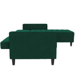 Presley - 3-zits Hoekslaapbank Met Opbergruimte In Donkergroen Fluweel -VIDAXL Winkel 1c34aaa2697d445d8c65e47e105093cc