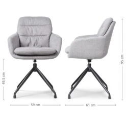 Nolon Nola-Mia Eetkamerstoel Grijs - Draaibaar - Armleuning - Zwart -VIDAXL Winkel 1d033c734e5241aebd446524a6ec957a