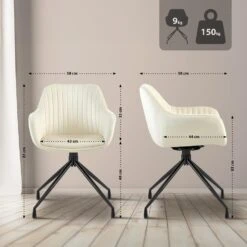 CLP Eetkamerstoel Welby Zwart Frame - Fluweel - Creme -VIDAXL Winkel 1ed8244141324cb7b80cea9d0727ba7e