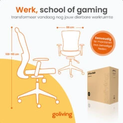 Goliving Ergonomisch Bureaustoel - Verstelbaar - Op Wieltjes - Zwart -VIDAXL Winkel 1edfd56537444034bd7275d40cddd535