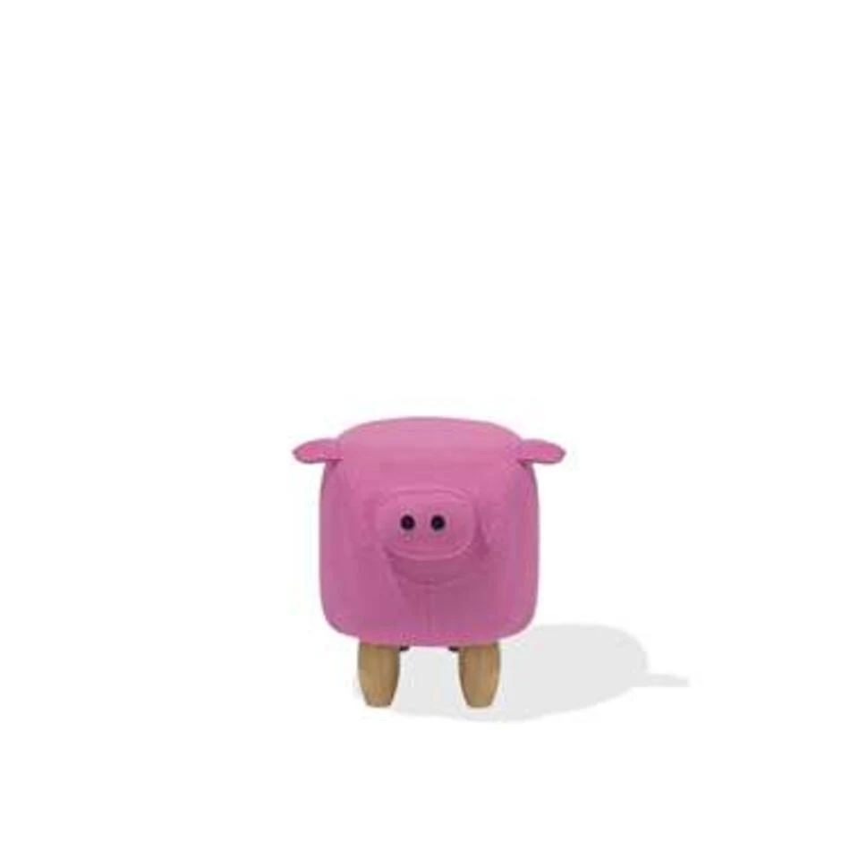 Beliani Dierenhocker PIGGY - Roze Polyester 4 Beliani Dierenhocker PIGGY - Roze Polyester - Afbeelding 4