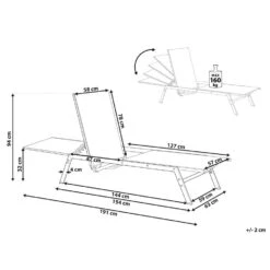Beliani Tuinligstoel VERNAZZA - Grijs Staal, Textiel 6 Beliani Tuinligstoel VERNAZZA - Grijs Staal, Textiel -VIDAXL Winkel 1f07f8c71449419fbed58607c02b0dfd