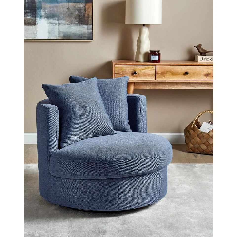 DALBY - Fauteuil - Blauw - Stof 2 DALBY - Fauteuil - Blauw - Stof - Afbeelding 2
