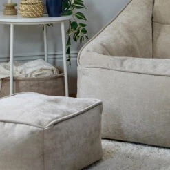 Icon Zitzak En Poef Natalia - Chenille Zitzak Fauteuil - Beige -VIDAXL Winkel 20308a372e124b5fb7e39a9244b40d75