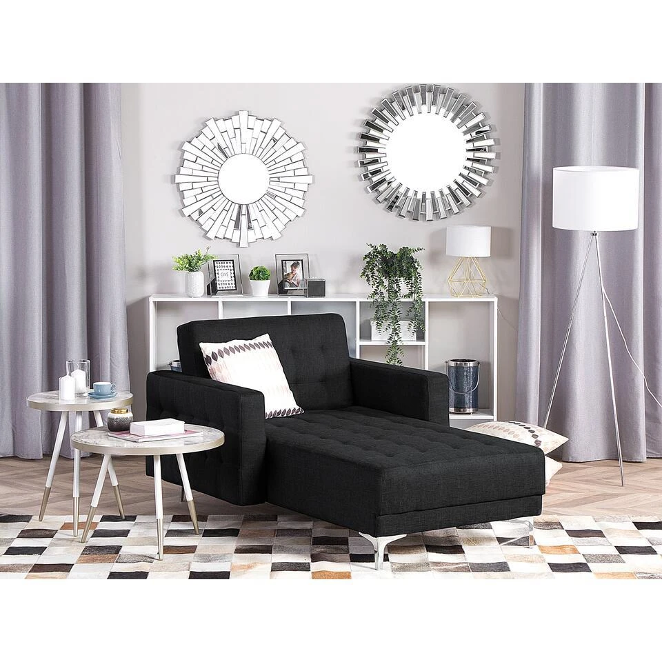 ABERDEEN - Chaise Longue - Grijs - Symmetrisch - Polyester 2 ABERDEEN - Chaise Longue - Grijs - Symmetrisch - Polyester - Afbeelding 2