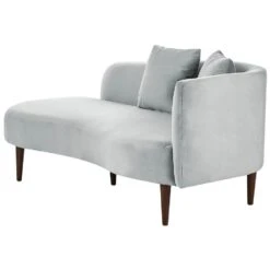 CHAUMONT - Chaise Longue - Lichtgrijs - Rechterzijde - Fluweel -VIDAXL Winkel 20f45834951f47a0ba9a1c56bd4590cb