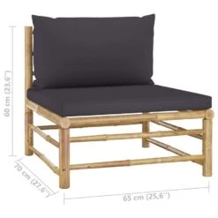VidaXL - Loungeset - Donkergrijze - Bamboe - 3 Stuks - Met Kussens -VIDAXL Winkel 224498b288ae4b5794d764fad29c4edf