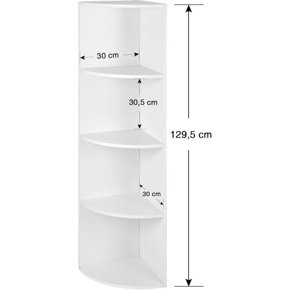 Parya Home Wandkast - Hoekkast - Opbergkast - Boekenkast 3 Parya Home Wandkast - Hoekkast - Opbergkast - Boekenkast - Afbeelding 3