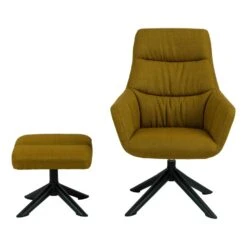 Sohome Draaifauteuil Leopold - Met Voetenbank - Geel -VIDAXL Winkel 232000613f0445cc82a3186a0b957e96